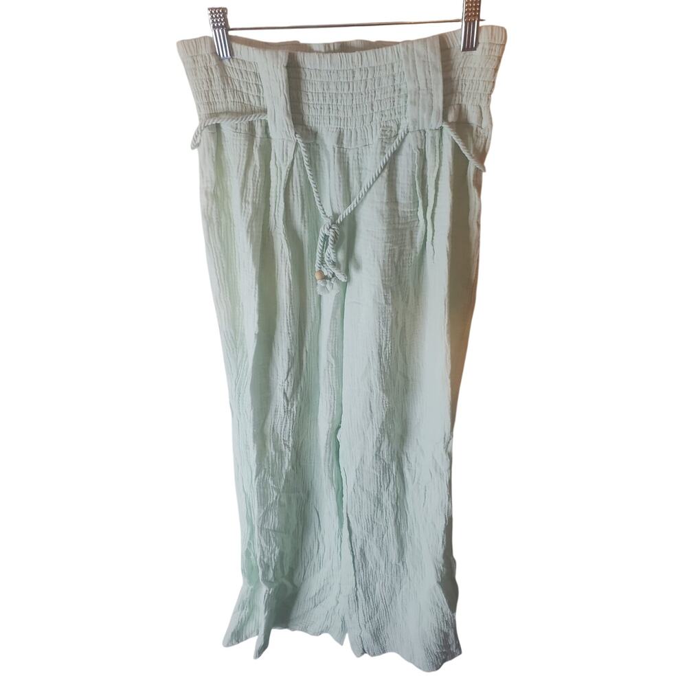 Banjara Mint Green Cotton Pull On Pants, NWOT, Large